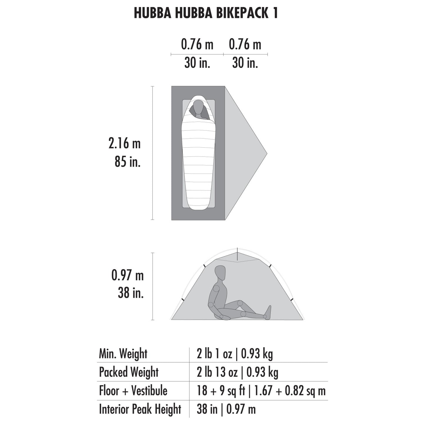 MSR Hubba Hubba Bikepack 1 - 1-Personen Zelt