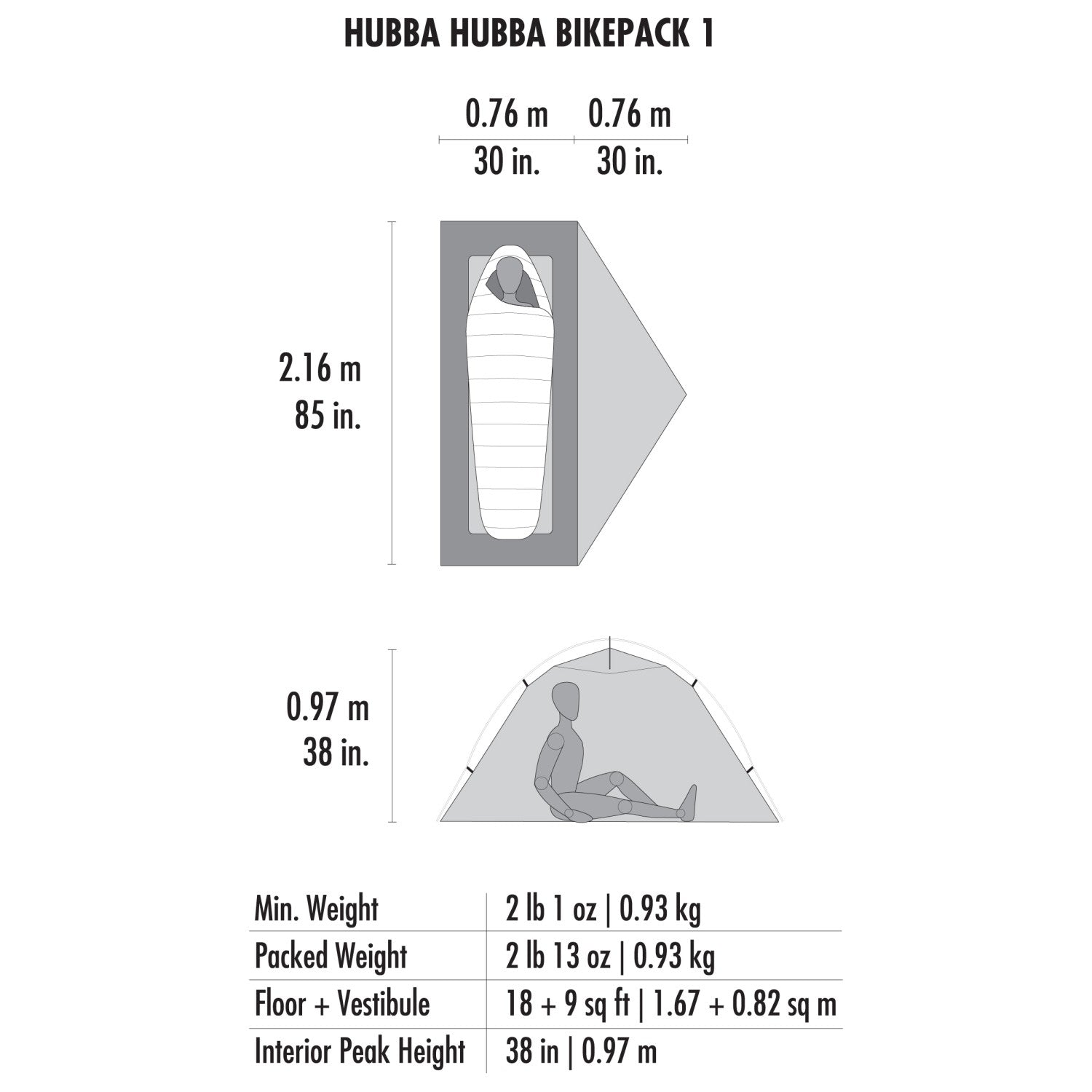 MSR Hubba Hubba Bikepack 1 - 1-Personen Zelt