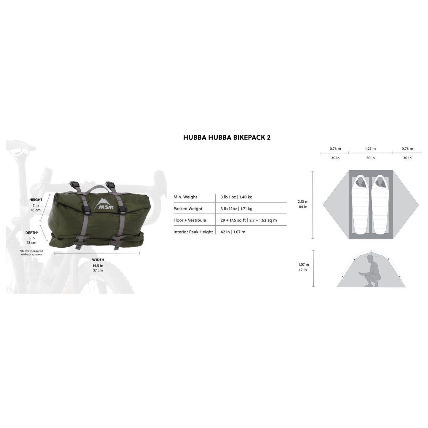 MSR Hubba Hubba Bikepack 2 - 2-Personen Zelt