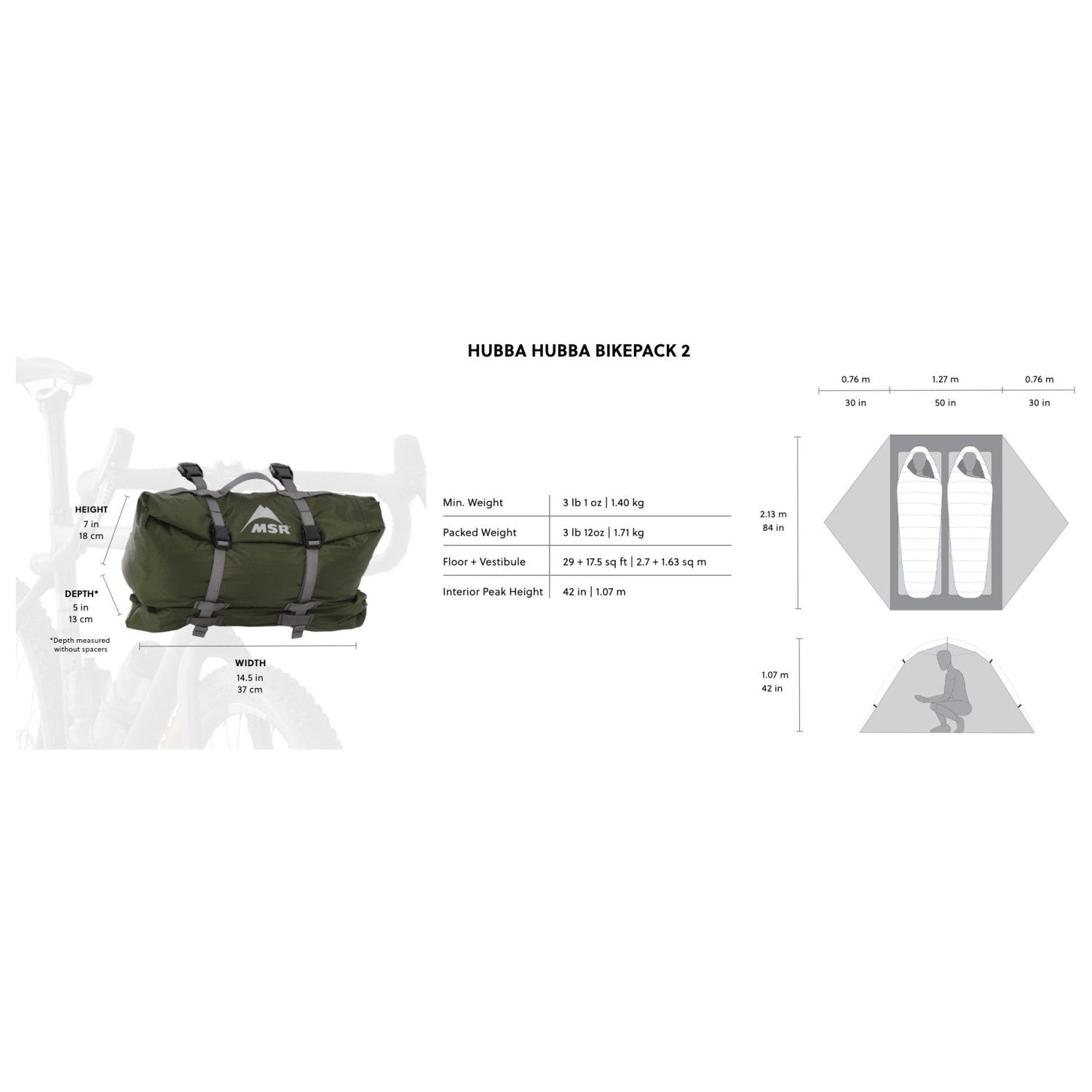 MSR Hubba Hubba Bikepack 2 - 2-Personen Zelt