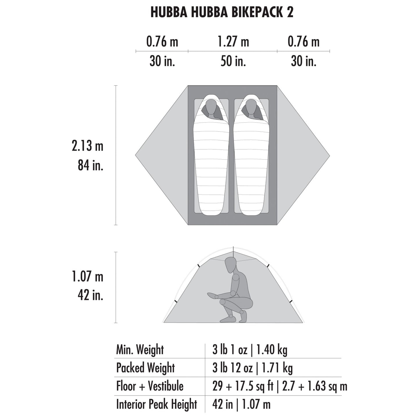 MSR Hubba Hubba Bikepack 2 - 2-Personen Zelt