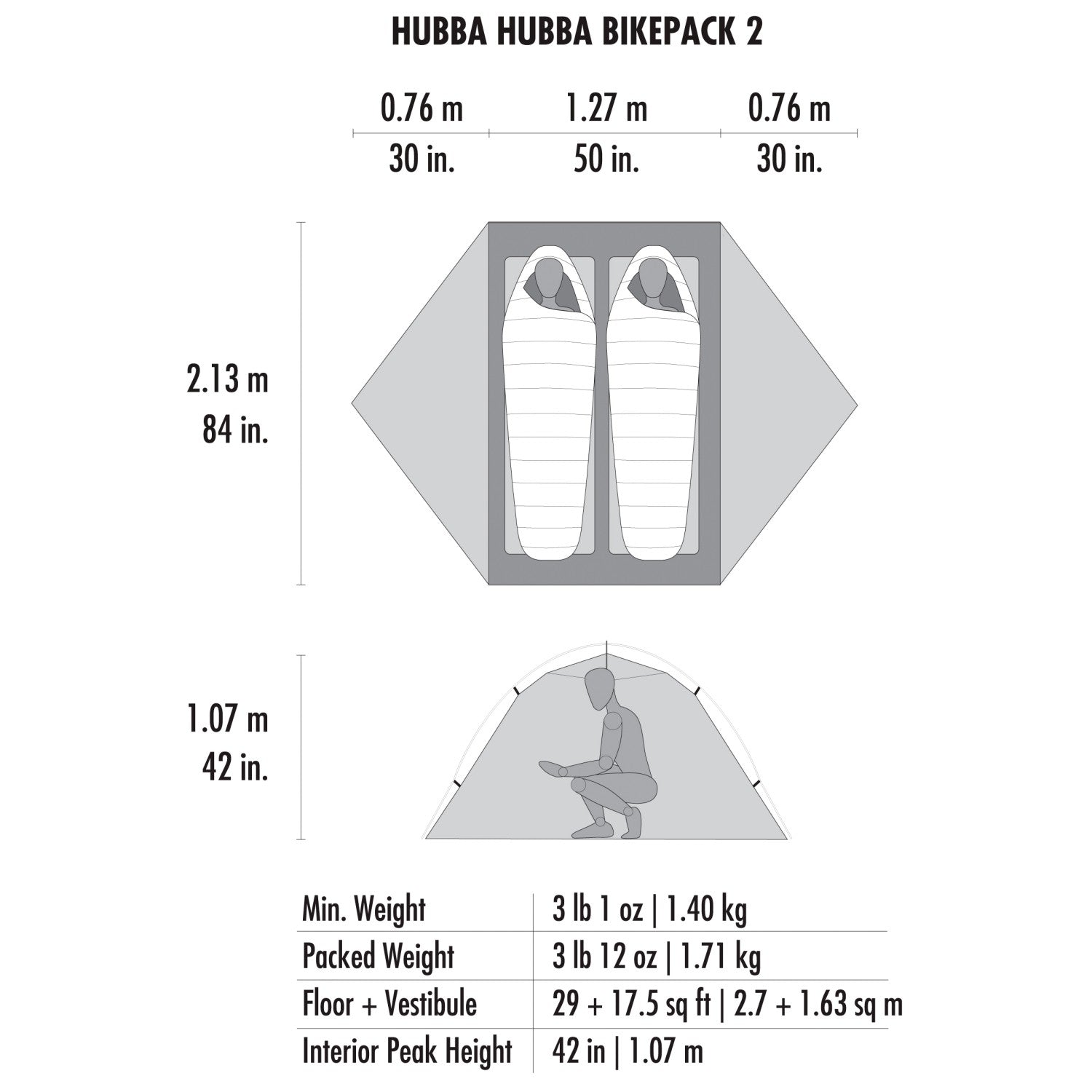 MSR Hubba Hubba Bikepack 2 - 2-Personen Zelt