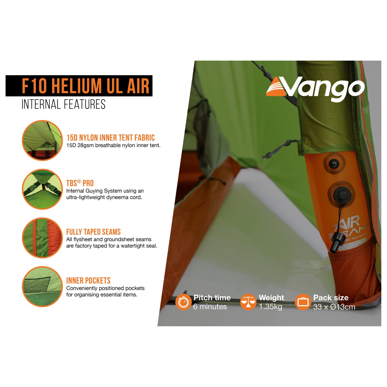 Vango F10 Helium UL Air - 1-Personen Zelt